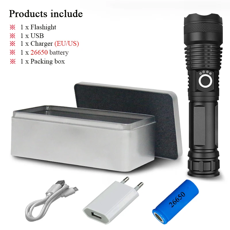 USB flashlight D-BOX С большим количеством люменов на самая мощная светодиодная вспышка светильник xhp70.2 масштабирования фонарь вспышка светильник 26650 xhp50 фонарь 18650 usb Ручной Светильник huntinglamp - Испускаемый цвет: USB flashlight D-BOX