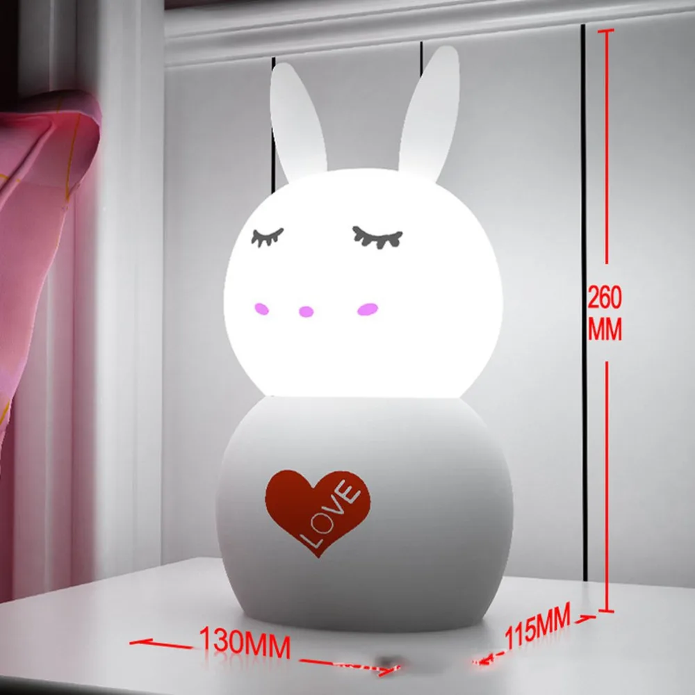 Перезаряжаемый умный Ночной светильник в форме кролика умная прикроватная лампа