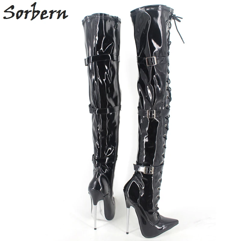 Женские ботинки с острым носком на шнуровке выше колена|boots fashion|fashion bootsfashion women boots