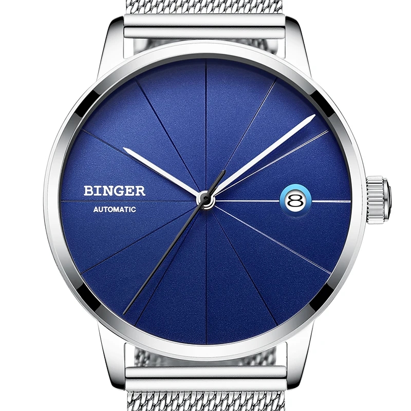 2018 Бингер мужские часы люксовый бренд автоматические механические сапфир