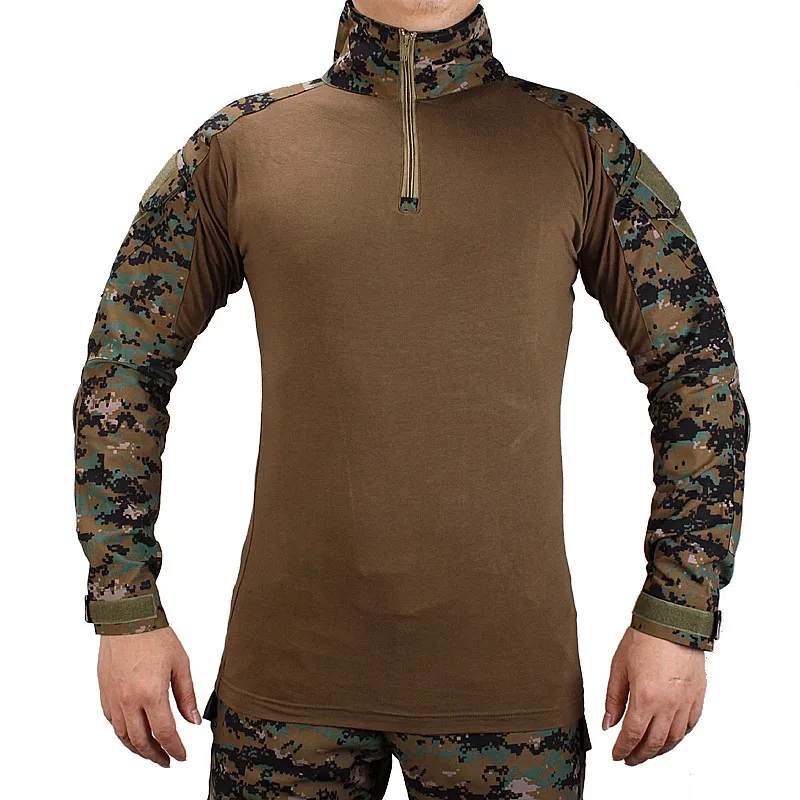 Woodland Jungle Camouflage Hunting Clothes Army Uniform Men Camo Airsoft Sniper Tactical Shirt Pants Combat BDU Military Suit