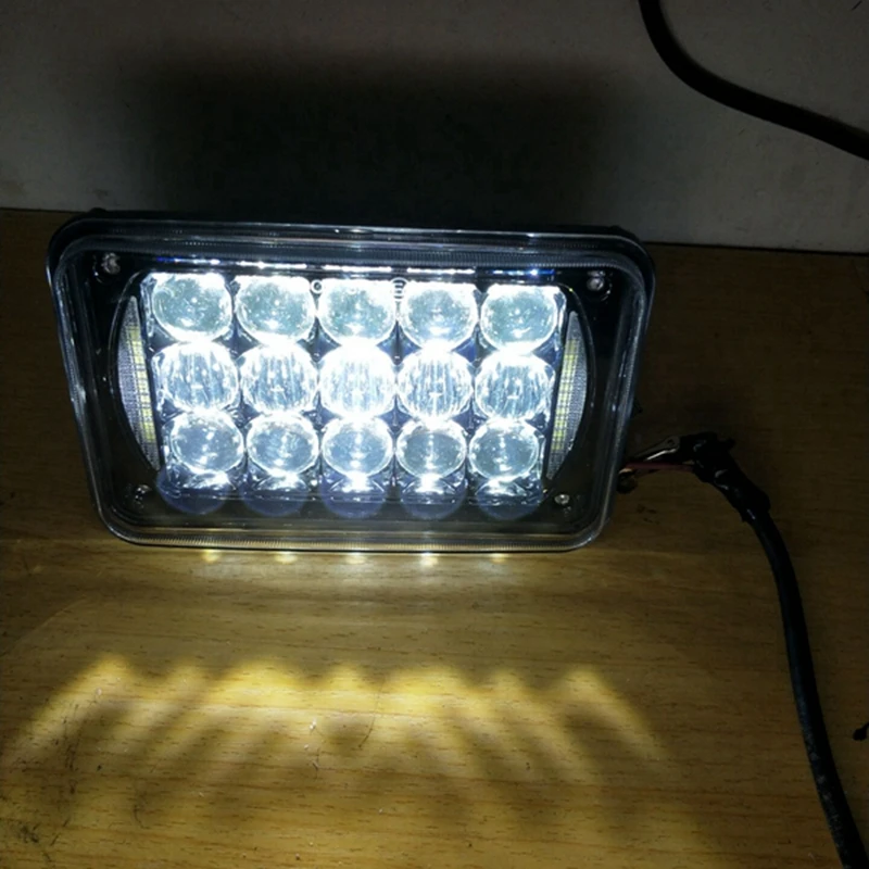 4 шт. 4X6 дюймов Прямоугольник светодиодный Замена фар HID Xenon H4651 H4652 H4656 спереди