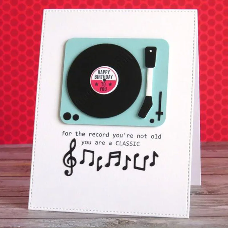 Mai Phonograph металлические штампы трафареты и Cear для сделай сам скрапбукинг