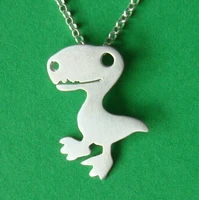 punk style gothic tyrannosaurus rex dinosaur pendant necklace alloy chain statement necklace