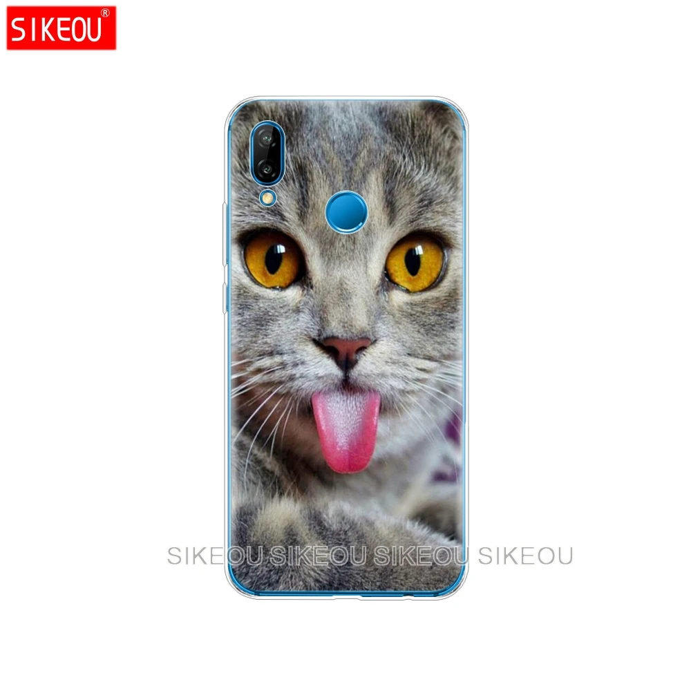 32342 Силиконовый чехол для телефона huawei P20 P7 P8 P9 P10 Lite Plus Pro p smart милый черный кот - Цвет: 32342