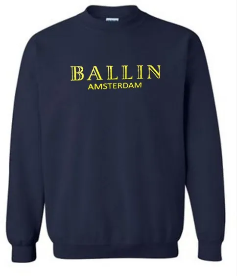 Мужские и женские толстовки с длинными рукавами Ballin свободные круглым вырезом из