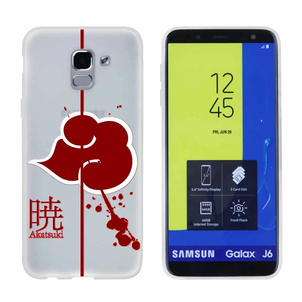 3D printing Ботинки в стиле аниме «Naruto Akatsuki дизайн для чехол для телефона samsung Galaxy j6 J8 J7 J5 J3 J4 Plus J610 Prime Мягкий силиконовый чехол - Цвет: 3D printing