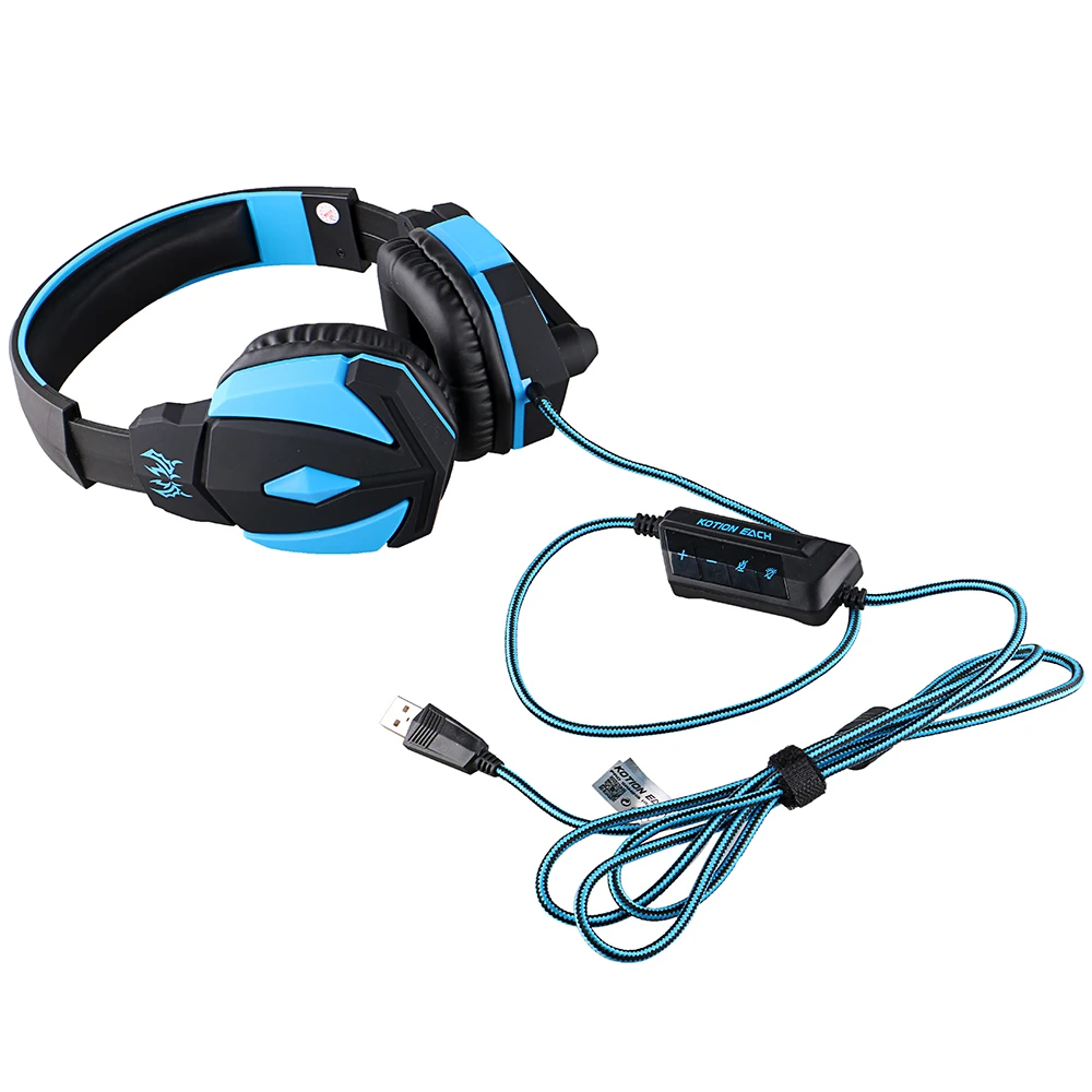 Игровые наушники KOTION G2000/G9000/B3505/G4000 Игровые наушники w/микрофон светодиодный свет стерео игровые гарнитуры для компьютера PS4 супер бас наушники