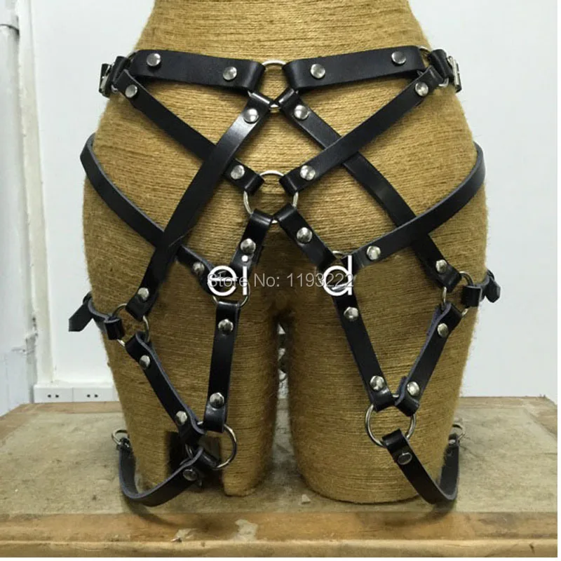 Женский кожаный ремень ручной работы в стиле панк/Готика|leather harness|body bondage beltbody |