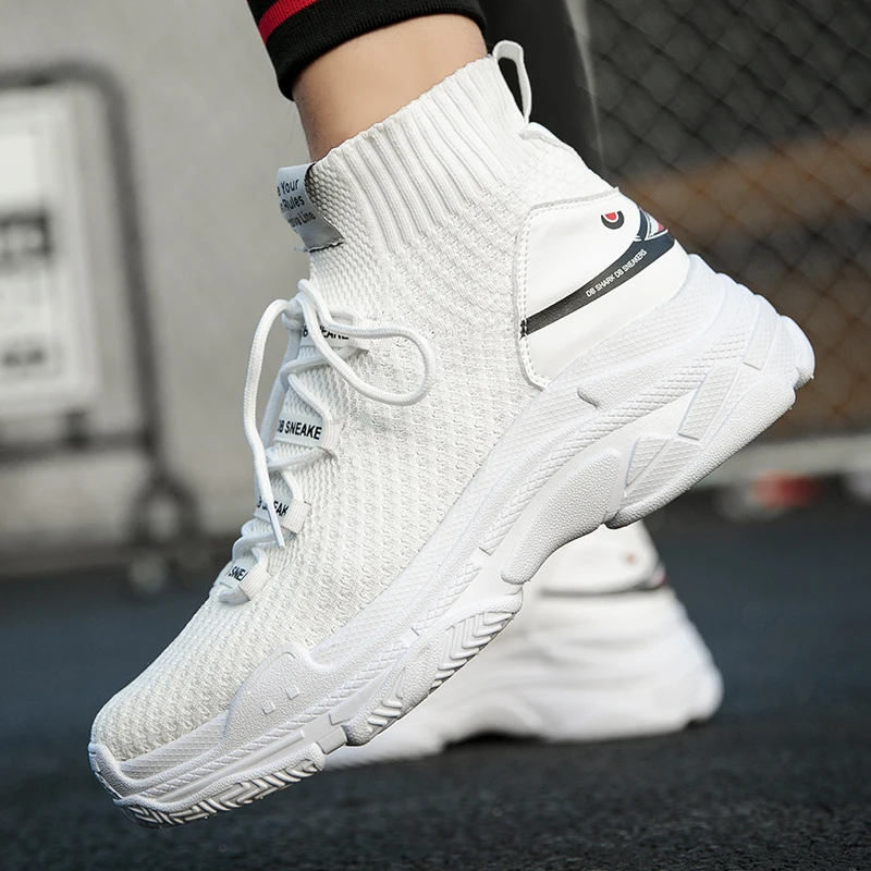 Кроссовки унисекс без шнуровки Flyknit; пара кроссовок для бега; Легкая спортивная обувь на толстой подошве для мужчин и женщин