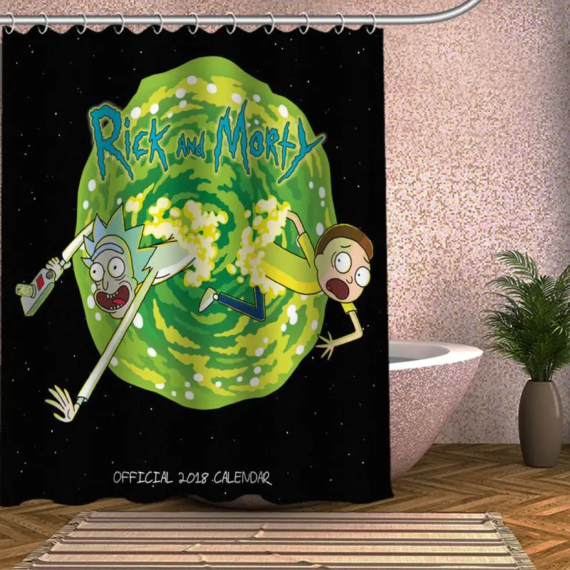 Shower Curtain Рик и Морти занавески для душа экологически чистые современные ткани полиэстер на заказ занавески для ванной s - Цвет: Shower Curtain