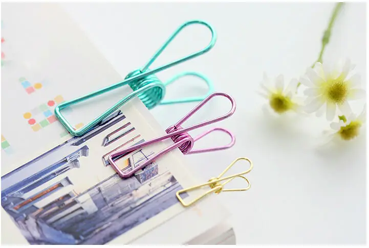 Простой ретро полый металлический зажим для бумаги красочные Зажимы filofax умный