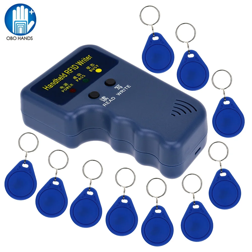 Портативный 125 кГц RFID ID Card Writer/копировальный считыватель+ 10 шт. записываемый EM4305 T5577 брелоки метки карты Горячая