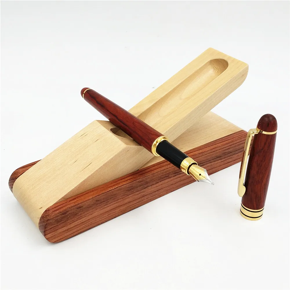

1PC Pear Mahogany Signature Fountain Pen or Roller Pen Set Boutique Creative Wooden Stationery Gifts Company Gifts