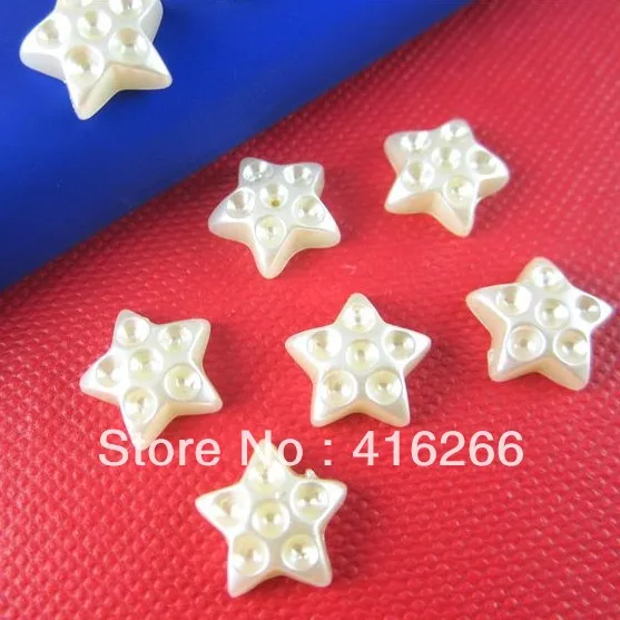 Бесплатная доставка 500 шт./партия 11 мм кремовый белый пятизвездный искусственный