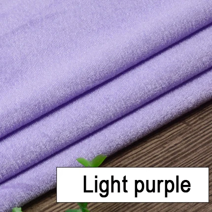 Light purple Бархатная ткань 100*160 см, полиэстер, спандекс, Telas, плюшевая ткань, цветная, сделай сам, ручная работа, шитье, лоскутное шитье, сценический занавес, скатерть - Цвет: Light purple