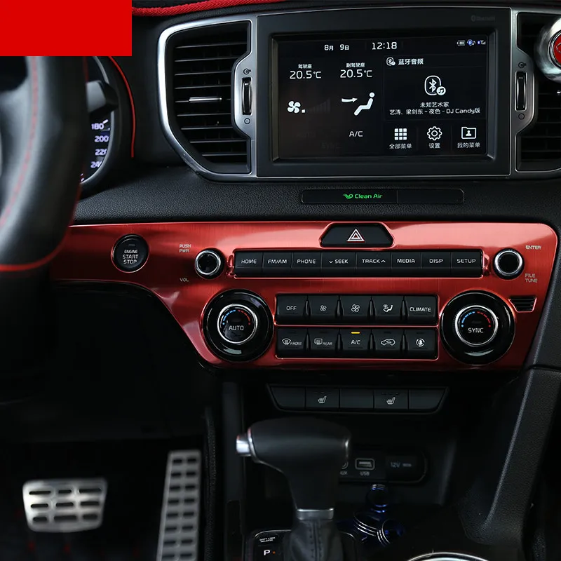Red Для kia sportage 3 интерьер автомобиля навигации Управление Панель на выходе автомобильного кондиционера, декоративная рамка, обшивка, накладка - Цвет: Red