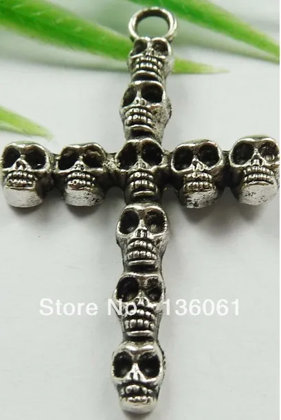 Винтажный серебряный крест череп костыль Слон Сова Снежинка Ангел Корона