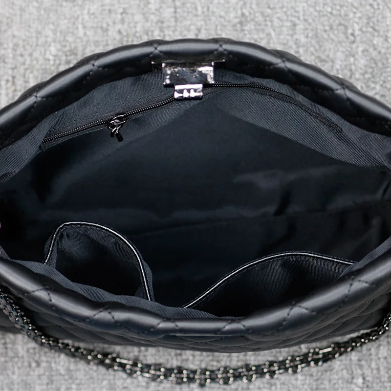 Micom Винтаж Черный/красный алмаз решетки стеганые металлические цепи ремень сумка