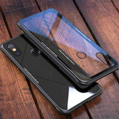 Чехол для Xiaomi Redmi Note 5 Pro, металлический корпус из закаленного стекла, Пластиковая Задняя Крышка Redmi Note5 Pro 5Pro, корпус из алюминия, прозрачные чехлы - Цвет: black