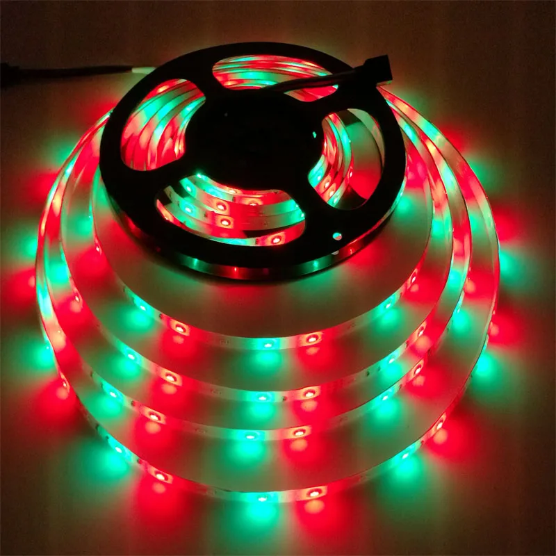 RGB светодиодный светильник 12 В SMD 5050 гибкая лента полоса DC 12 В RGB Диодная лента fita de 5 м 10 м 15 м с адаптером ИК-контроллера