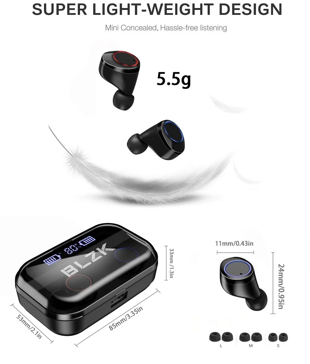 Bluetooth наушники настоящие беспроводные наушники TWS 5,0 спортивные наушники стерео бас гарнитура шумоподавление для телефонов зарядная коробка