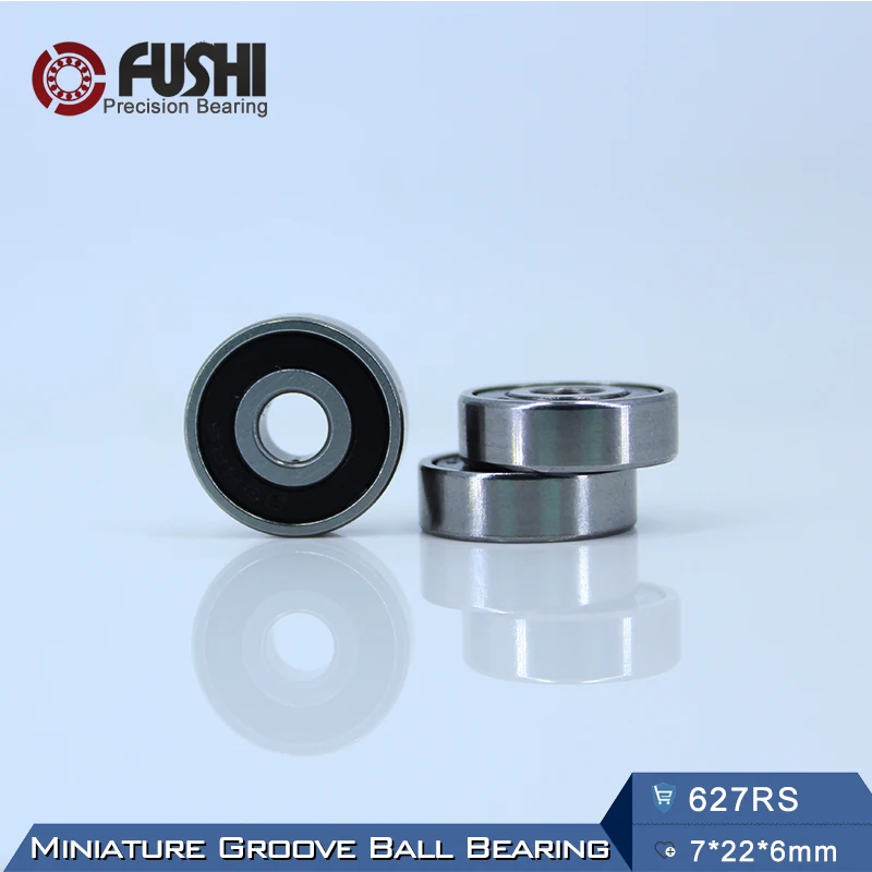 627RS подшипник ABEC-5(10 шт) 7*22*6 мм миниатюрные герметичные 627-2RS шарикоподшипники 627 2RS