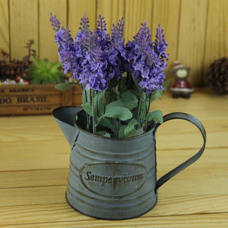 Настенный горшок цветочные горшки кастрюли с искусственным цветком лаванды
