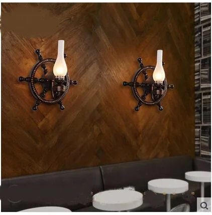 Американский Ретро удовольствие промышленный ветер руль из цельной древесины