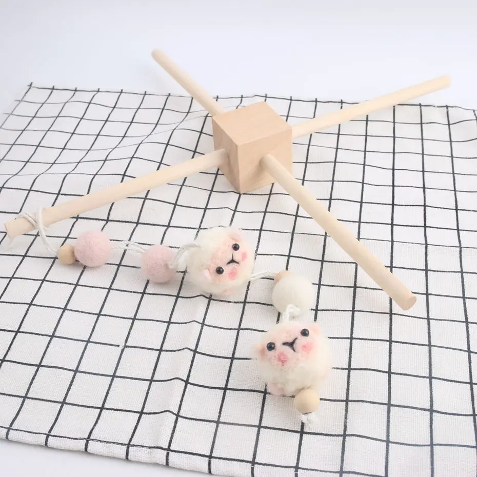 1 комплект милые шерстяные шарики Aniaml DIY кроватки Мобильные аксессуары детские мобильные поделки ручной работы детские игрушки кровать колокольчик погремушка подарки для новорожденных