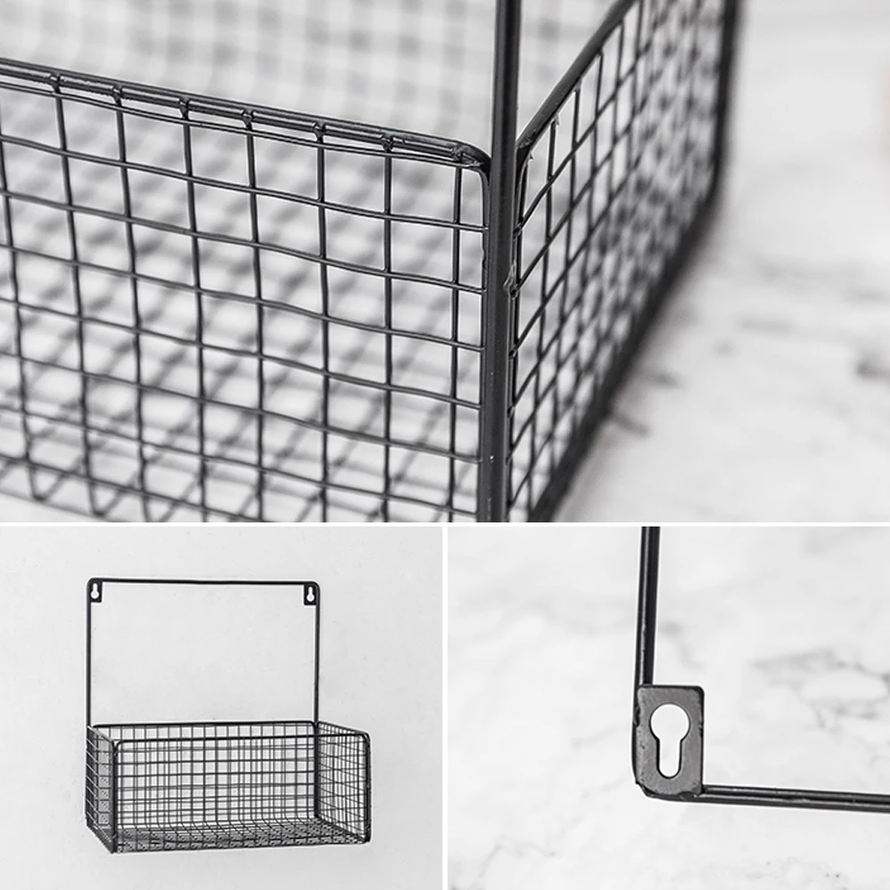 Сетчатая подвесная корзина железная настенная декоративная инновационная полка