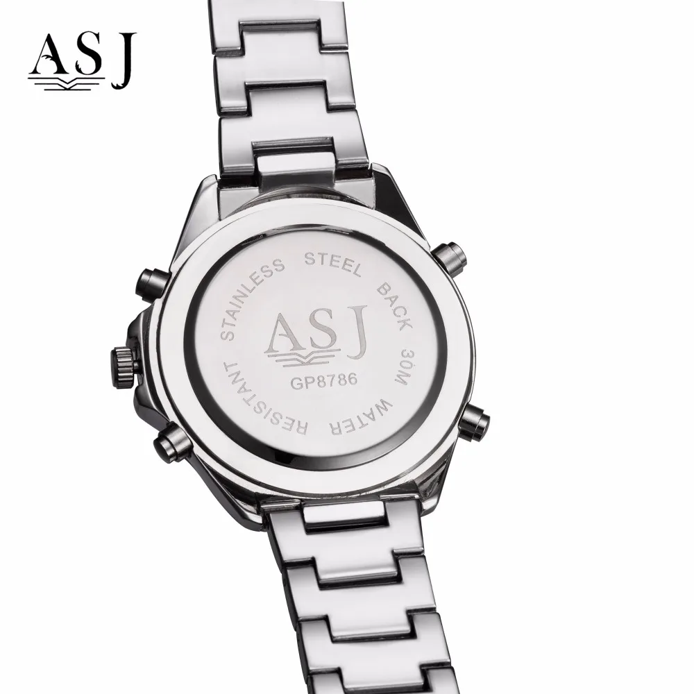 Топ бренд ASJ часы мужские Relojes Mujer водонепроницаемые кварцевые наручные часы в классическом стиле из нержавеющей стали мужские часы модные часы подарок для мужчин