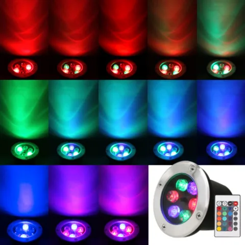 Подземный светильник светодиодный IP68 открытый RGB ландшафтный светильник ing с пультом дистанционного управления AC12V 24V садовый квадратный 18W 24W - Испускаемый цвет: RGB with remote