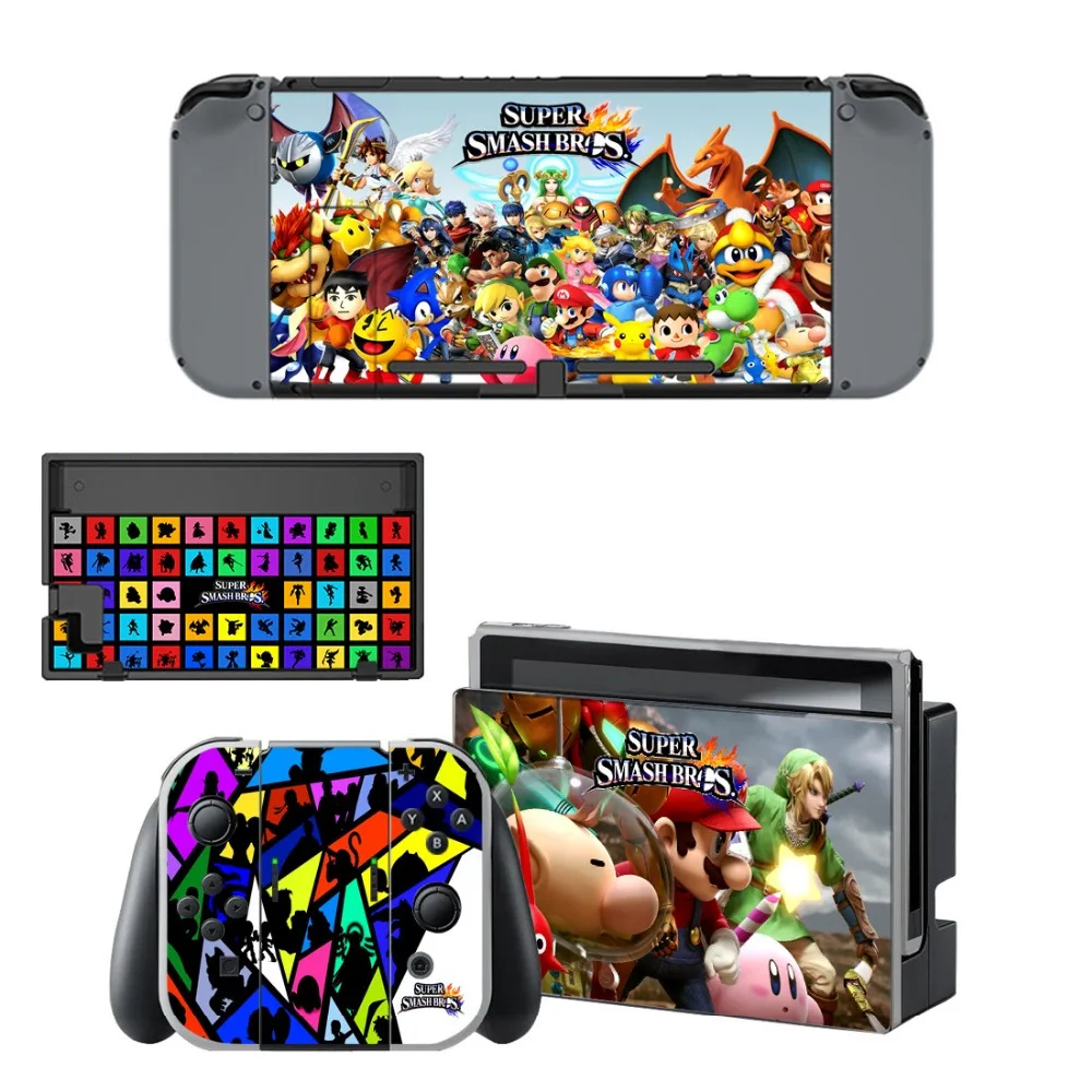 Виниловые наклейки с рисунками из мультфильмов Super Smash Bross Skin для Nintendo Switch NS