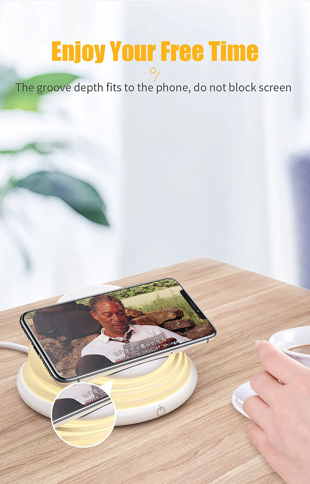 Беспроводное зарядное устройство Essager Qi, светодиодная лампа для iPhone X, samsung, Xiaomi, huawei, Быстрое беспроводное Беспроводное зарядное устройство, подставка для док-станции