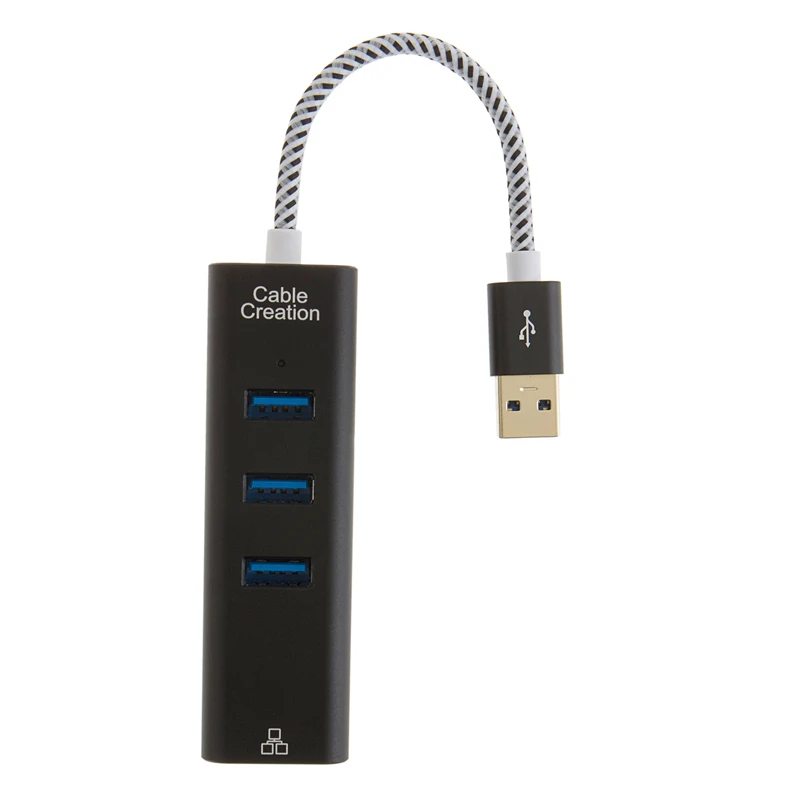 

USB Ethernet Adapter with 3 Port USB 3.0 Hub Gigabit Ethernet Adapter 10/100/1000Mbps HUB Splitter USB Splitter 3 HUB For PC