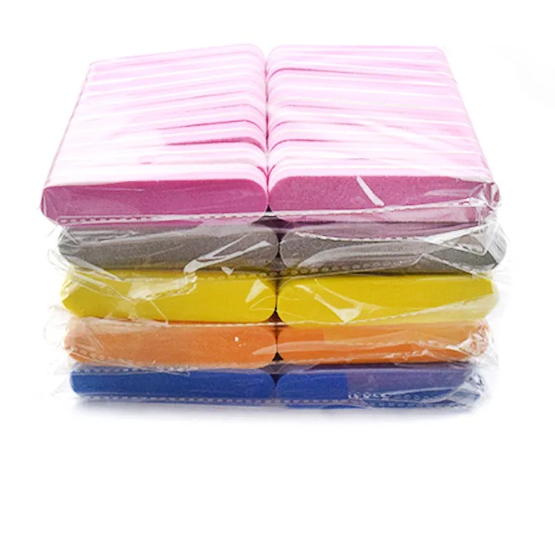 20 шт./компл. 90 мм Мини пилки для ногтей буферный блок губка пилка дизайна 180/100