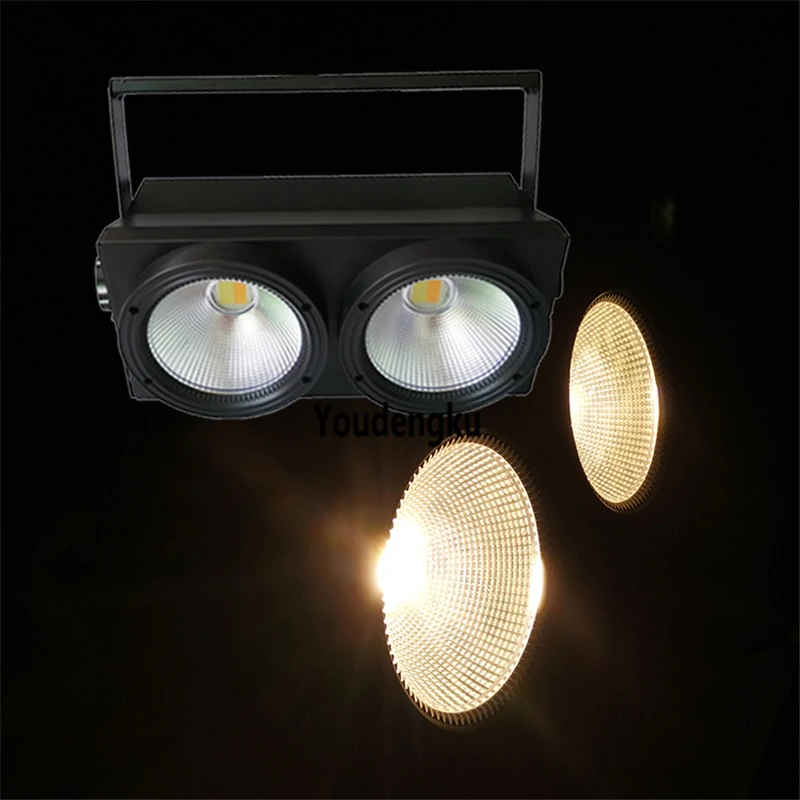 Dmx 2x100w 2 eyes COB теплый и холодный белый Светодиодный светильник для