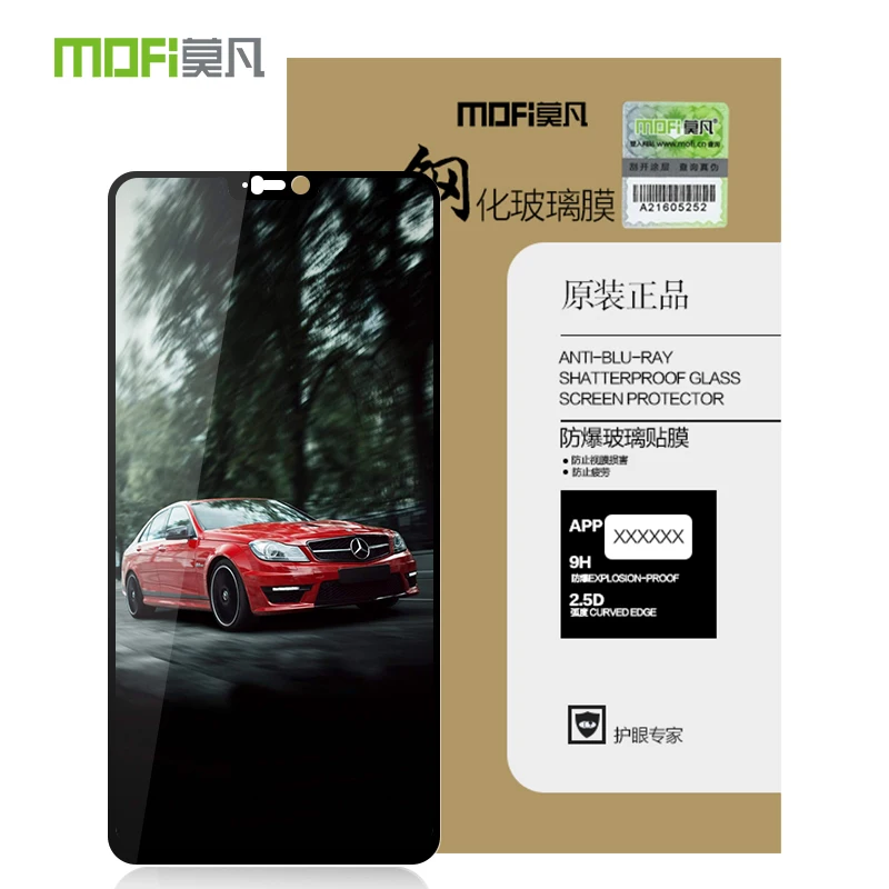 

For Oneplus 6 MOFi 9H Full Cover Tempered Glass Screen Protector Film for Oneplus six 6 Toughened Glass Film