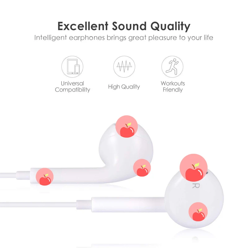 Наушники Bluetooth в ухо с микрофоном и функцией зарядки, Спортивная Проводная гарнитура для iPhone 6S 7 8 Plus X XR XS Max iPad