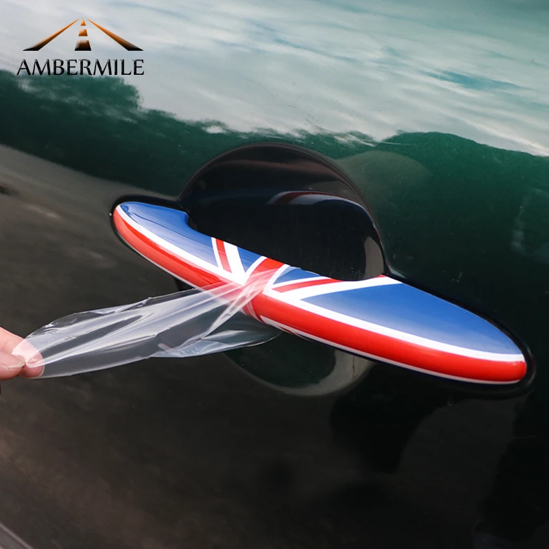AMBERMILE ABS чехлы на дверные ручки автомобиля наклейка украшение для мини медного