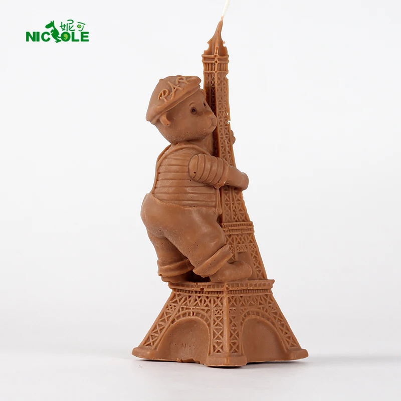 Силиконовые формы для изготовление мыла свеч 3D Медведь и Эйфелева башня форма DIY