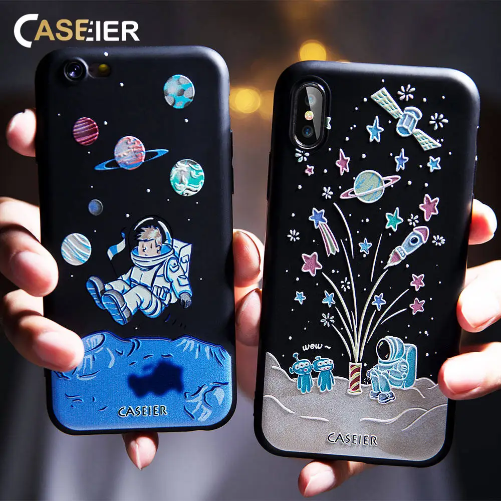 Чехол CASEIER Emboss чехол для iPhone 5 5S SE 6 6S 7 8 Plus мягкий милый из ТПУ X XR XS MAX Funda Couque чехлы