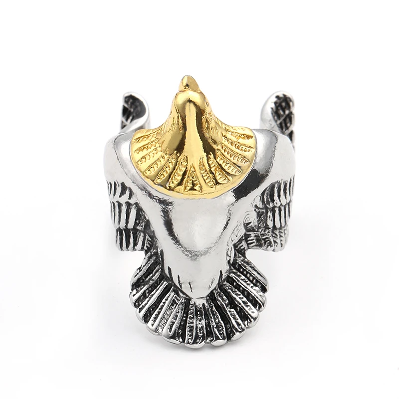 Панк готический двухцветный Золотой Цвет титановая нержавеющая сталь