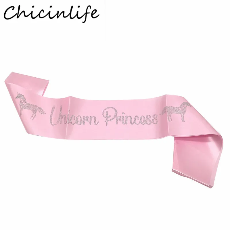 Chicinlife 1 шт. 78*9 0 см Розовый Единорог принцесса атласный пояс Кушак День рождения Baby