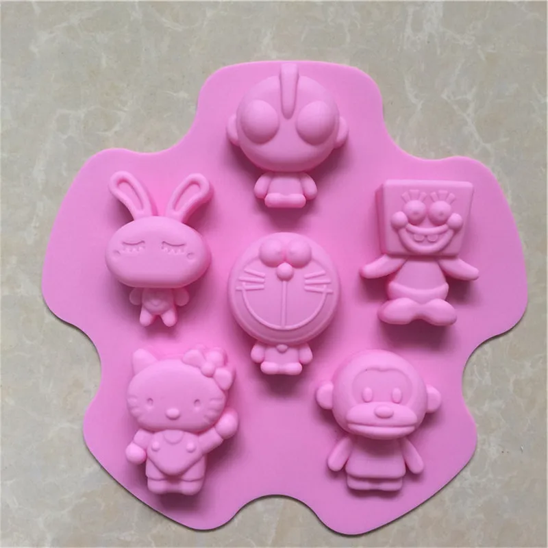 Форма для торта сделай сам 6 ровных мультяшных персонажей Дораэмон круглая форма