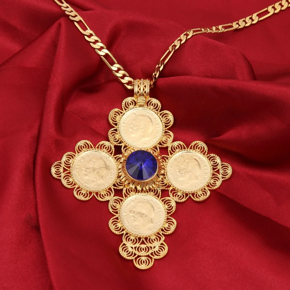 Bangrui 3 цвета/хит продаж большой размер кулон из эфиопского Креста для унисекс