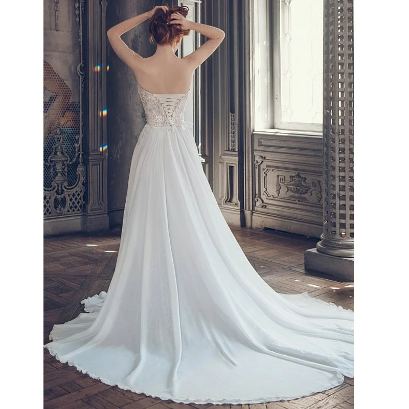 2019 сексуальные милые пляжные свадебные платья Vestido De Noiva шифоновые без рукавов