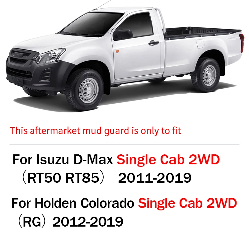 Литых автомобильных брызговиков для Isuzu D Max Dmax 2WD 4WD 2011- Holden Colorado 7 V Cross 4x4 splash Брызговики щитки брызговики - Цвет: Single Cab