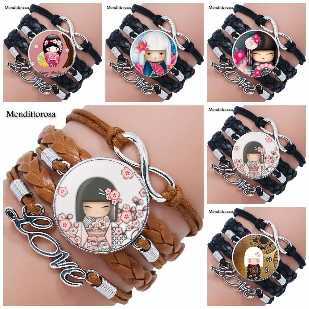 Милая японская кукла кокеши стеклянные кабошоны &quotАниме&quot ювелирных изделий с